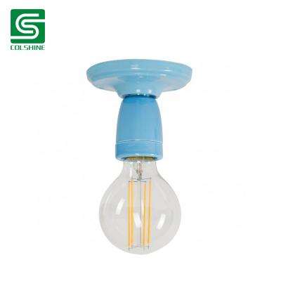 blue porcelain bulb holder