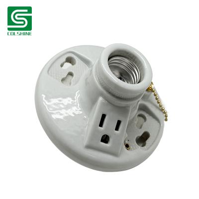 China OEM Fireproof Porcelain Lamp Socket E27 Ceramic Ceiling Lamp Base Hersteller