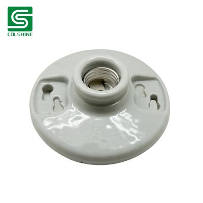 China OEM Porcelain Lampholder E26 Medium Base Ceramic Round Fixture Ceiling Mount Hersteller