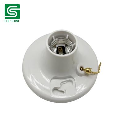 China OEM White E26 Round Plastic Base Screw Light Bulb Lamp Socket Holder Electrical Keyless Bulb Fitting Hersteller