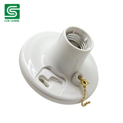 China OEM Round E27 LED Light Bulb Holder Round Square Fitting Socket Plastic Ceiling Lamp Holder Hersteller