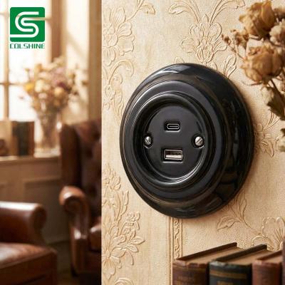 Porcelain USB outlet socket