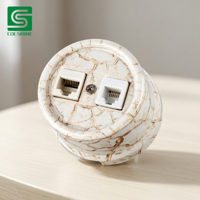 China OEM Vintage Ceramic TV Telephone Socket for Elegant Wall Installation and Retro Interior Design Hersteller