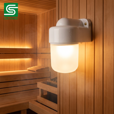China OEM Premium Ceramic Sauna Lamp Fixture Designed for Heat Resistant Lighting Solutions in Modern and Traditional Sauna Rooms Hersteller