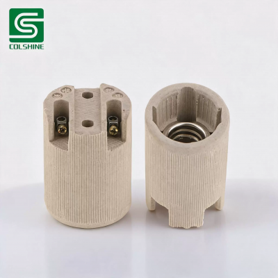 China OEM Ceramic Lamp Holder with Durable Construction for E14 Bulbs Pendant Lights Hersteller